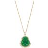 UNICRAFTALE 1 collana con ciondolo a forma di Buddha, per donne, con strass, in acciaio inox, con giada, Buddha, Guanyin, regalo di gioielleria