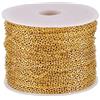 FASHEWELRY Rotolo da 100 m di catena rolò in ferro placcato oro, con maglie piatte e ovali da 3 x 2 mm non saldate, per la creazione di collane, gioielli, accessori fai da te