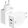 Ewent Caricabatterie USB C, Caricatore per iPhone 15/14/13/12/11/Pro/Max/Mini/SE/X/XR/XS/8/7, iPad Pro/Air, Air/Pods Pro, Samsung Galaxy Note, Huawei, XiaoMi etc., 2-porte,45W, QC3.0 GaN Fast Charger