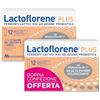 Lactoflorene Plus, Fermenti Lattici Probiotici, Senza Glutine Senza Lattosio - Integratori Adulti con Probiotici, Zinco, Vitamina B per Equilibrio Flora Intestinale (Offerta 2 Pack 12+12 Bustine)