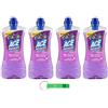 Beni Culinari ACE, 4 x Pavimenti Detergente igienico per pavimenti - Lavanda e oli essenziali, senza candeggina, pulisce a fondo e fa brillare i pavimenti 1 litro + portachiavi Beni Culinari