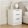 Vida Designs Trega - Comodino a 3 cassetti, compatto, salvaspazio, 50 x 39 x 28 cm, in legno ingegnerizzato, cassetti scorrevoli, maniglie nere moderne, ideale per camera da letto e camera degli