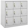 Gecheer Armadietto con Chiave,Armadio Ufficio Metallo,Armadietto a Chiave,Armadio da Ufficio,Armadietto Documenti Metallico,Armadio in Metallo,Grigio Chiaro 90x45x92,5 cm Acciaio