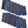 JupiterSecret Boxer Uomo 100% Cotone Morbidi e Traspiranti Mutande Uomo a Quadri Boxer Americani Uomo 12 Pezzi, L