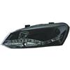 sonar Coppia fari fanali anteriori TUNING POLO 6R 2009-> 2014 neri dayline LED