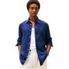 Tommy Hilfiger Camicia Uomo Camicia in Lino, Blu (Carbon Navy), XL