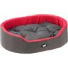 Ferplast Cuccia Cane Interno Dandy - Cuscino Rimovibile, Lavabile, Rivestimento in Cotone con Soffice imbottitura, Lettino per Cani Taglia Media, 95 x 60 x h 21 cm, Rosso