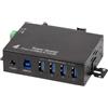 LogiLink Hub a 4 porte (USB 3.0) con alimentatore, design industriale, 5 Gbps, 10 W, con sovracorrente, sovratensione e protezione da cortocircuito