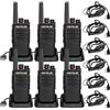 Retevis RT68 Two Way Radios with Earpiece, Heavy Duty Walkie Talkies for Adults, Compact 2 Way Radio Long Range Rechargeable with USB Charging Base, for Restaurant Church Security School (6 Pack)