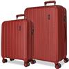 MOVOM Wood Set di valigie, 70 cm, Rosso