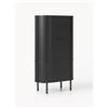 Westwing Collection Armadio compatto con frontale millerighe Calary - Nero