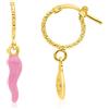 LUXURY MILANO Orecchini cerchio diamantato argento 925 dorato rosa con cornetto