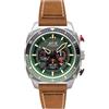 AVI-8 Hawker Hunter Atlas Orologio cronografo doppio tempo con cinturino in pelle da uomo 44 mm, verde, Classico