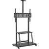 AISENS piantana ECO Floor con ruota, ripiano per DVD e supporto per monitor/telecamera 150Kg dedede 37-100, nero