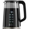 Black+Decker - Bollitore Elettrico BXKE2206E | 2200W | Capacità 1,7L | 7 Livelli di Temperatura | Vetro con Isolamento a Doppia Parete | Base Rotante 360º | Spegnimento Automatico | Filtro Rimovibile