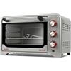 Girmi FE30 Forno Elettrico, 1600 W, Ventilazione, Luce interna, Timer, Termostato regolabile 230°, 4 resistenze riscaldanti, Griglia Inox, Accessori inclusi, Silver