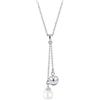 Elli Collana da donna con ciondolo Y in argento 925 perla sintetica bianca 45 cm-0107962616_45