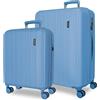 MOVOM Wood Denim Set di Bagagli 48x68x27 cm Rigido ABS Chiusura TSA Integrata 109L 6.3 kg 4 Doppie Ruote Estensibile Bagaglio a Mano