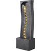 VEVOR Fontana da Esterno, Fontana e Cascata da 340 x 220 x 980 mm, Fontane a 1 Livello con Base in Pietra da Pavimento con Luce LED e Pompa, per Esterni, Interni, Giardino, Casa, Patio e Cortile