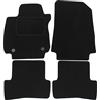 J&J AUTOMOTIVE Tappetini in Tessuto per Renault Clio 4 2012-2019, Set da 4 Pezzi Anteriori e Posteriori, di Velluto su Misura, Antiscivolo, Colore Nero