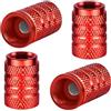 INSPUTOL 4 pezzi Cappucci stelo valvola pneumatici in alluminio Cappucci antipolvere in metallo per pneumatici auto Cappucci valvole universali per pneumatici con guarnizione per moto, bici, camion,