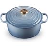 Le Creuset Cocotte rotonda Evolution in ghisa vetrificata con Coperchio, ⌀ 24 cm, Chambray, 21177244344441