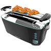 Cecotec Toast&Taste Extra Double B, 1350 W di potenza, doppia scanalatura lunga per 2 toast, spegnimento e pop-up automatico, acciaio inossidabile, aste superiori