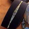 Braccialetto Dorato Antico Arte Deco Zirconia Cubica Blu Epoca 1920s Stile, SC11