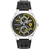 Ferrari Speciale Day Date Black/Yellow Dial Black Rubber Strap Orologio Scuderia