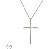 Collana oro bianco 18 Kt 750 croce diamanti 0,16 ct -260/vv-