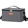 Lifewit Borsa Termica Porta Pranzo per Porta Pranzo, Borse Frigo Pranzo Ufficio, Lunch Bag per Cucina, Lavoro, Mare, Spiaggia, Barbecue, Viaggio, Picnic, Grigio, 6.4L