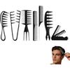 YEDOUALE Set 7 Pettini per Acconciatura Uomo Pettine Antistatico a Denti Larghi Pettini Styling per Capelli Ricci Mossi e Lisci Pettine per Barba e Cura Capelli Professionale