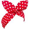 shoperama Nastro per capelli con filo metallico, a pois, stile pin-up, colore: rosso/bianco