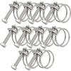 SEIWEI Fascette per tubi a doppio filo, 50-55 mm, 201 clip per tubi in acciaio inox, attacco universale per tubo idraulico regolabile (confezione da 10)