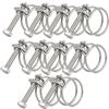 SEIWEI Fascetta stringitubo a doppio filo, 45-50 mm, in acciaio inox 201, fissaggio universale per tubi idraulici, anello regolabile (confezione da 10)