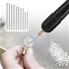 lyrlody Set di trapano elettrico manuale con morsetto portamozzo, mini trapano per la creazione di gioielli in resina, 10 punte, 100 occhielli, 40 chiavi