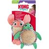 KONG Tropics Pals Sea Creatures - Confezione da 2 creature marine, con erba gatta e materiale interno screpolato, giocattolo per gatti