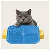 RQzaufania Slow Feeder Licky Mats per gatti e cani, morbido silicone, forte ventosa, partizioni multifunzionali per alleviare l'ansia. (blu)