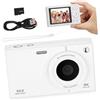 LRXIYODE Fotocamera Digitale Retro con Zoom e Memoria Anti-shake Compatta e Portatile per Principianti Ragazze e Viaggi Bianco