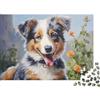 5M3D7C8V Cane da Pastore Giardino Fiorito Puzzle 1000 Pezzi Carta Puzzle per Adulti Scena Naturale Relax Famiglia Regalo Decorazione 38x26cm/1000pcs