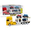 Teorema PLAY CITY Camion Bisarca WJ950 Transport con Quads, Scala 1:30, Movimento a Frizione, Colori Assortiti Rosso e Giallo