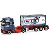 Herpa modello camion Mercedes-Benz Actros L ProCabin Gigaspace autoarticolato con container cisterna 20ft Bermes, miniatura in scala 1:87, pezzo da collezione, Made in Germany, plastica