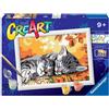 Ravensburger - CreArt Gattini In Autunno, Kit dipingere bambini 9+ anni