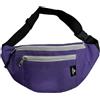 OUTDOOR WORLD BE ACTIVE Outdoor World, marsupio unisex alla moda, con cinghia regolabile, per escursionismo, passeggiate, jogging, viaggi, corsa, sport, ciclismo, 3 scomparti con cerniera, Viola, Taglia unica, Classico