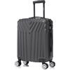 R.Leone Valigia da 1 Fino a Set 4 Trolley Rigido grande, medio, bagaglio a mano 55x40x23 cm Wizz, ITA Airways e bagaglio 45x36x20 cm EasyJet in ABS 9001 (Grigio, S Bagaglio a mano)