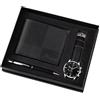 TISHITA Set Da Uomo Composto Da Orologio, Portafoglio E Penna - Regalo Creativo con Elegante Confezione Regalo - Ideale per Compleanni E Anniversari, Nero Argento