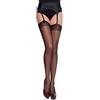 Merry Style Calze Reggicalze per Donne Trasparenti, Calze per Reggicalze, Modello MS 226 15 DEN (Nero, XL-XXL)