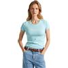 Pepe Jeans New Virginia Ss N, T-shirt Donna, Blu (Aqua Blue),M