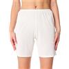 Bellivalini Donna Pantaloncini in Seta e Viscosa Corti BLV50-269 (Bianco, S)