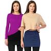 Merry Style Cintura Estensibile Maglie e Camicie 2 Pack MS10-202 (2Pack-Nero/Blu Marino, S)
